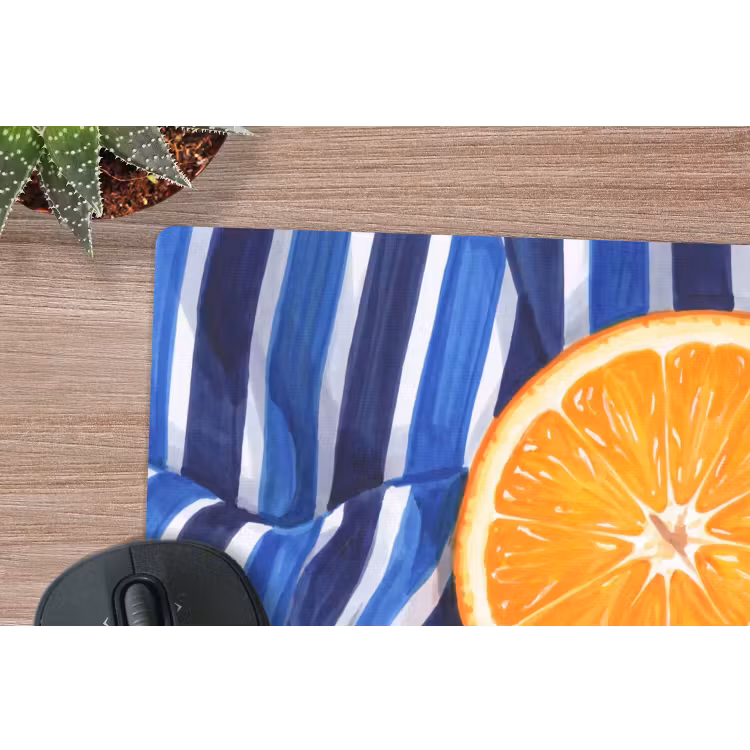 Mauspad - Essen – Obst – Orange - Eten - Fruit - Oranje muismat rubber klein