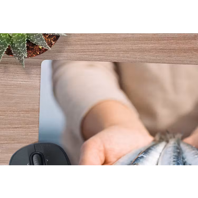 Mauspad - Fisch – Hände – Natur - Vis - Handen - Natuur muismat rubber klein