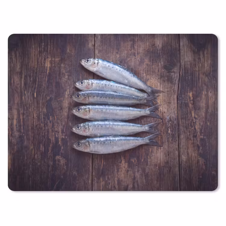 Mauspad - Fisch – Holz – Essen - Vis - Hout - Eten muismat rubber klein