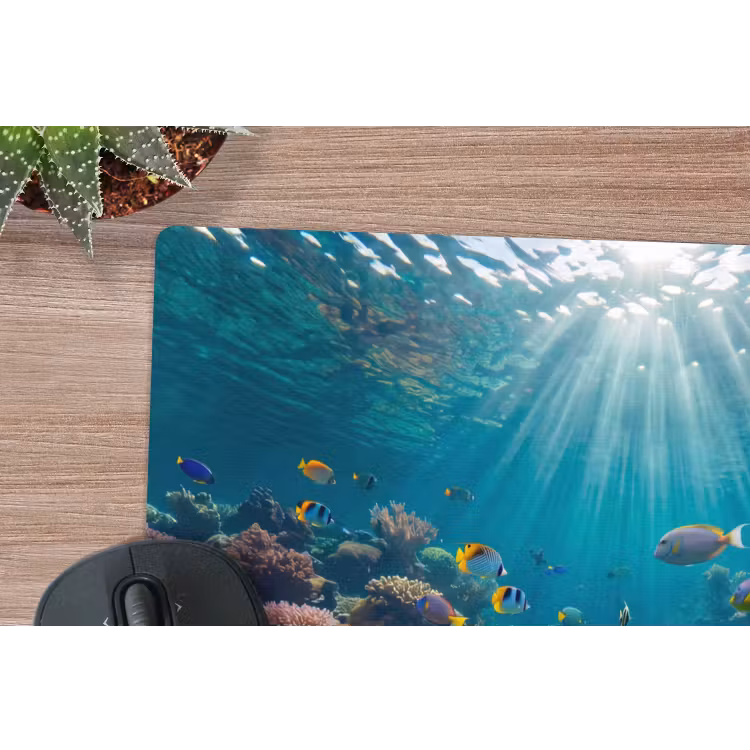 Vis - Koraal - Oceaan - Natuur - Kleurrijk muismat rubber klein -closeup