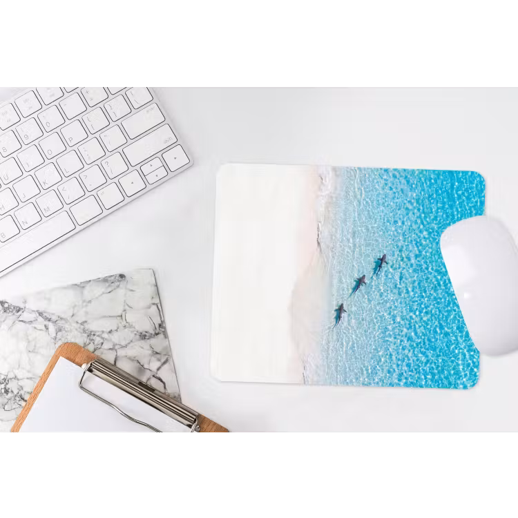 Vis - Oceaan - Strand - Turquoise - Natuur muismat rubber klein -witbureau