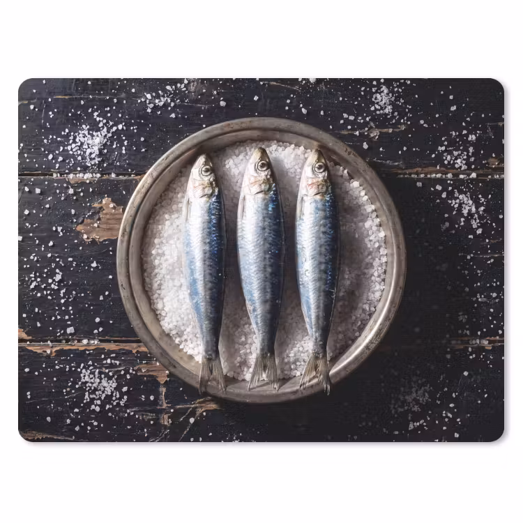 Mauspad - Fisch – Salz – Essen - Vis - Zout - Eten muismat rubber klein