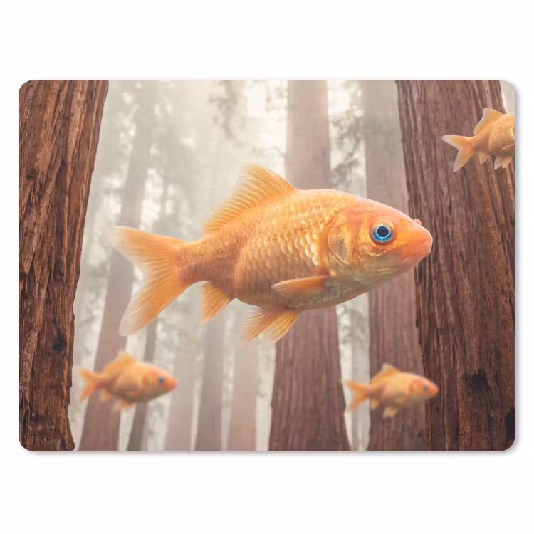 Mauspad - Fisch – Wald – Fantasie - Vis - Bos - Fantasie muismat rubber klein