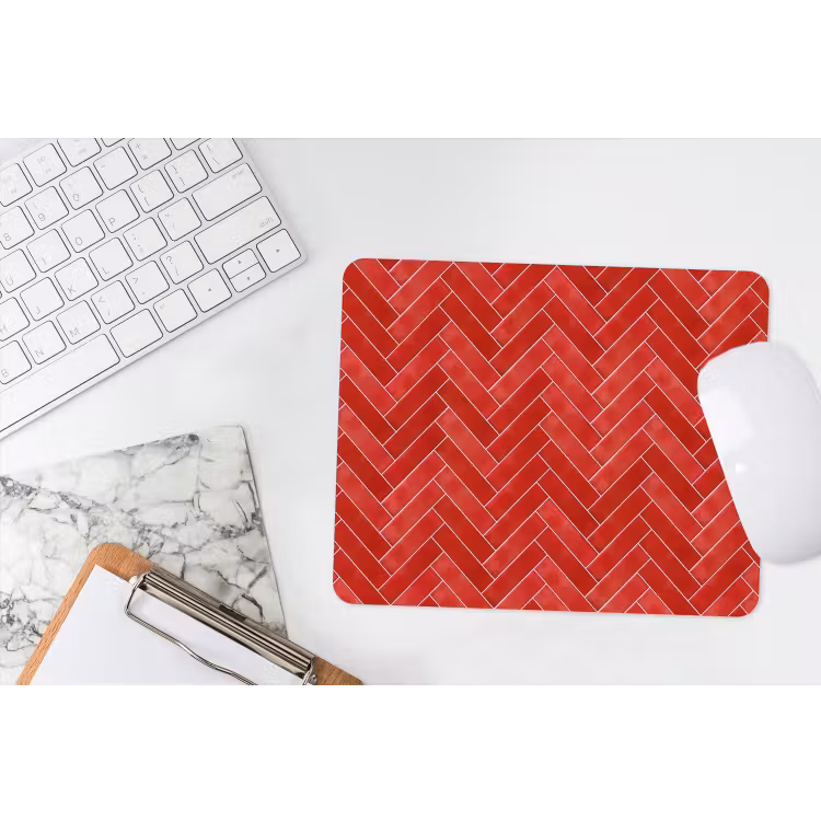 Visgraat - Tegel - Rood muismat rubber klein 262 -witbureau