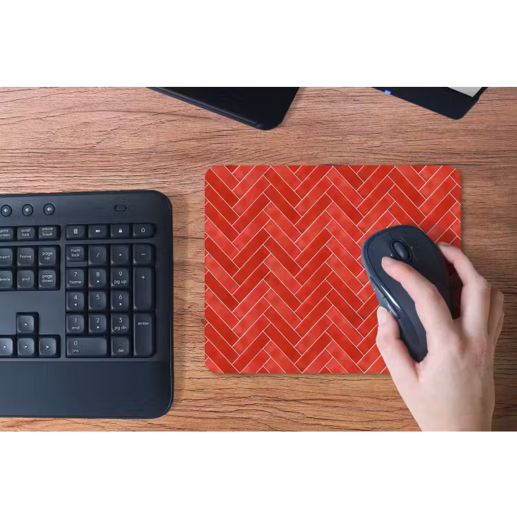 Visgraat - Tegel - Rood muismat rubber klein 262 -toetsenbord