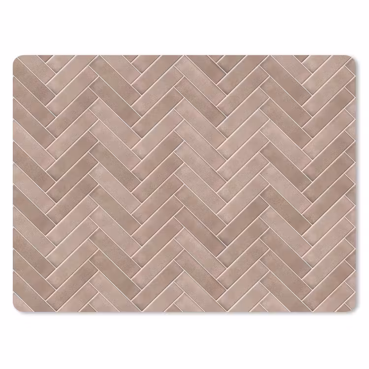 Visgraat - Wandtegel - Oudroze - Terracotta muismat rubber klein 262 -3d