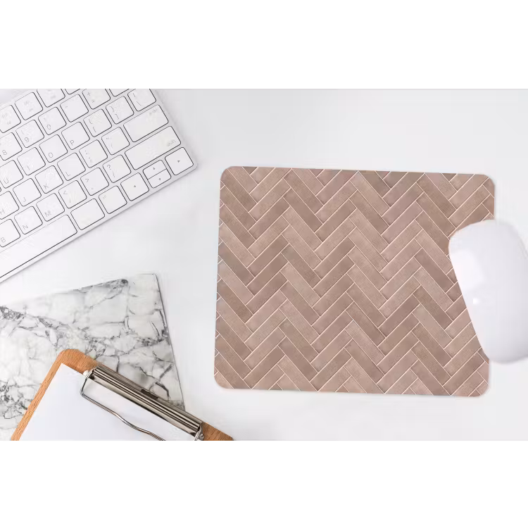 Visgraat - Wandtegel - Oudroze - Terracotta muismat rubber klein 262 -witbureau