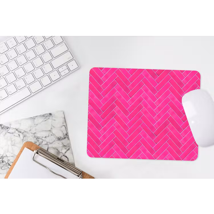 Visgraat - Wandtegel - Fuchsia - Roze muismat rubber klein 262 -witbureau