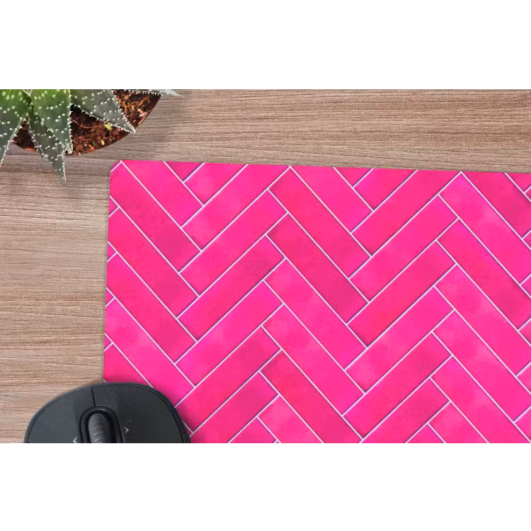 Visgraat - Wandtegel - Fuchsia - Roze muismat rubber klein 262 -closeup