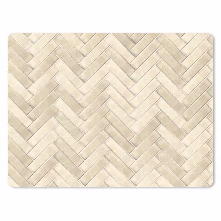 Visgraat - Wandtegel - Licht Beige muismat rubber klein 262 -3d