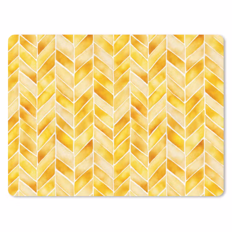 Visgraat - Aquarel - Patronen - Goudgeel muismat rubber klein 262 -3d