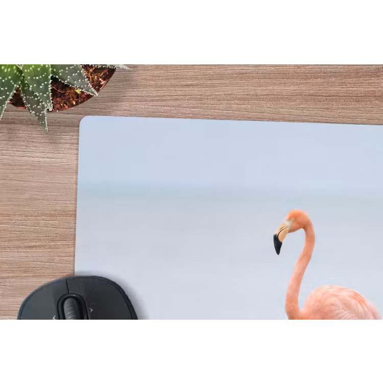 Flamingo - Zee - Roze muismat rubber klein -closeup