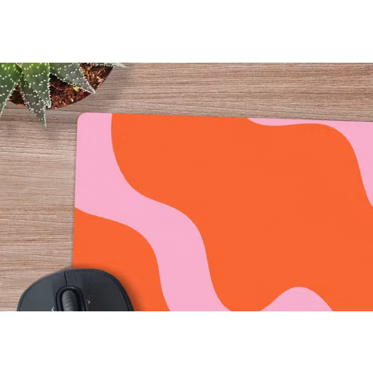Vlekken - Rood - Roze - Patroon - Minimalistisch muismat rubber klein -closeup