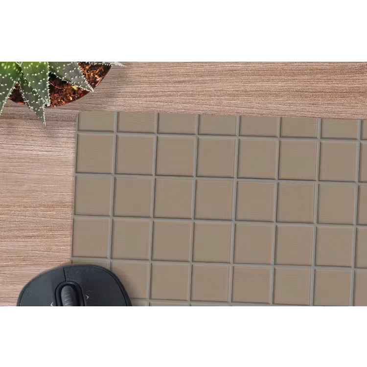 Tegel - Patroon - Taupe muismat rubber klein 262 -closeup