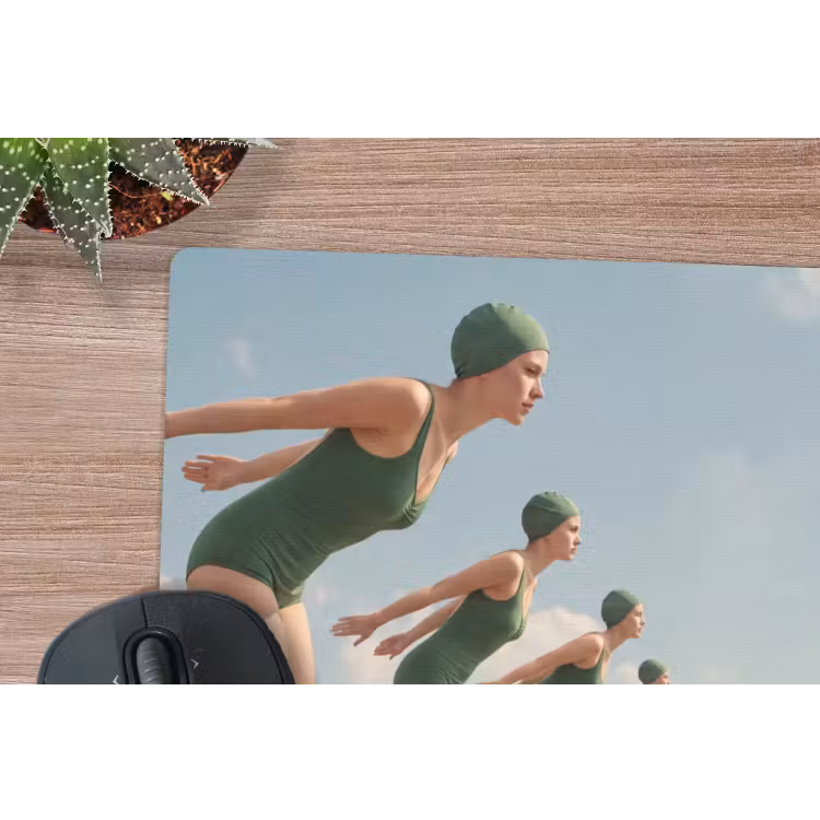 Mauspad - Frauen – Tauchhaltung – Wolken - Vrouwen - Duikhouding - Wolken muismat rubber klein