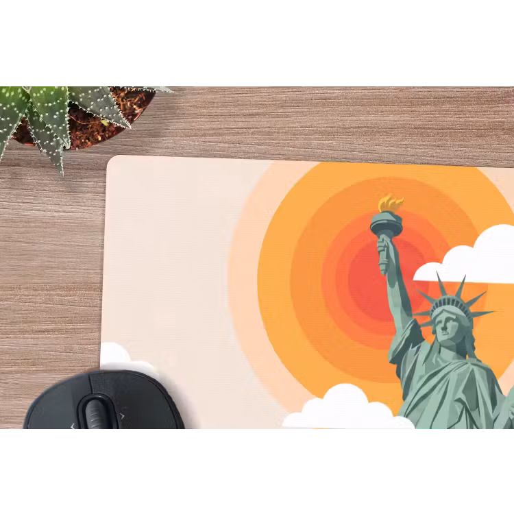 Vrijheidsbeeld - New York - Zon - Modern muismat rubber klein -closeup