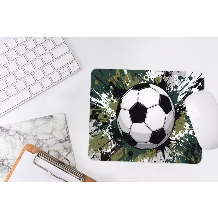 Voetbal - Verf - Spetters - Groen muismat rubber klein -witbureau