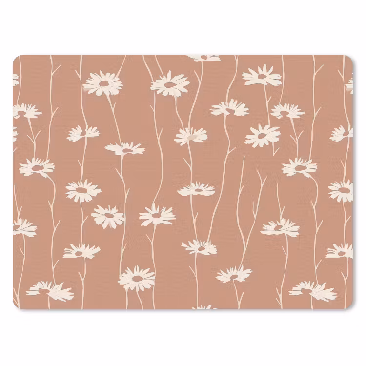 Madeliefjes - Subtiel - Terracotta muismat rubber klein 262 -3d