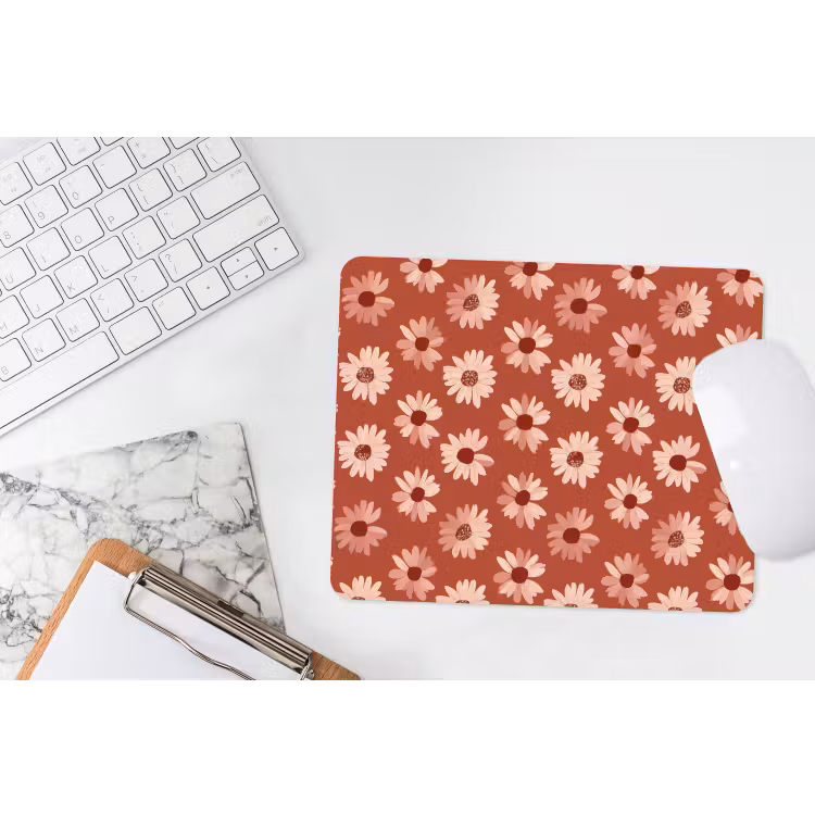 Madelief - Retro - Terracotta muismat rubber klein 262 -witbureau