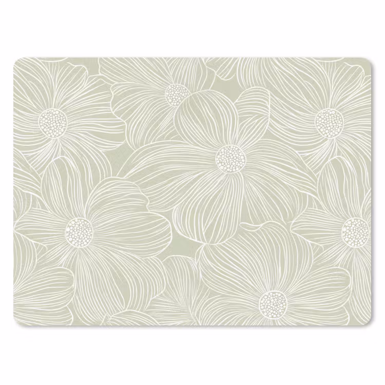 Sereen - Bloemen - Groen muismat rubber klein 262 -3d
