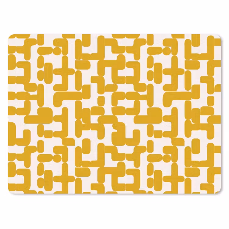 Geel - Beige - Patroon muismat rubber klein 262 -3d