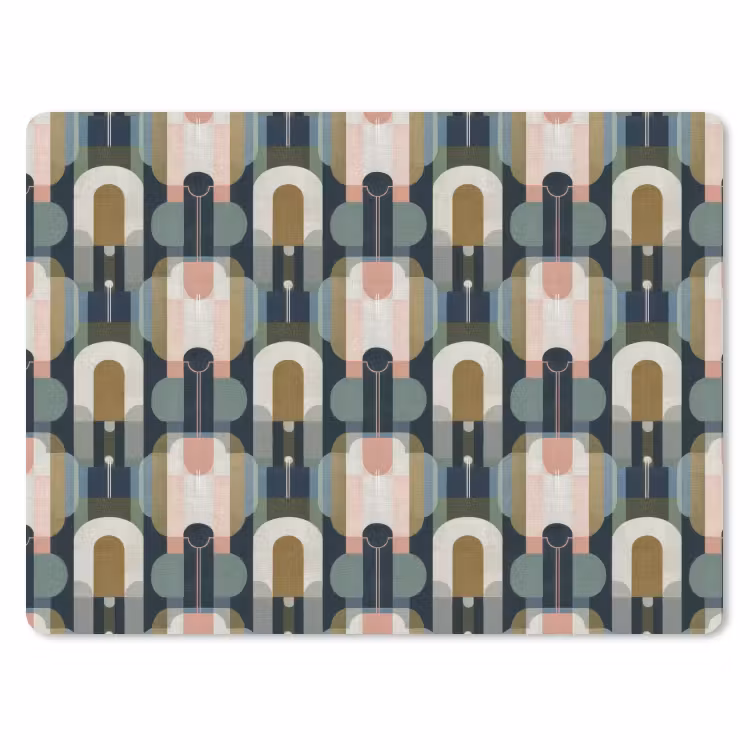 Geografisch - Modern - Kleurrijk muismat rubber klein 262 -3d