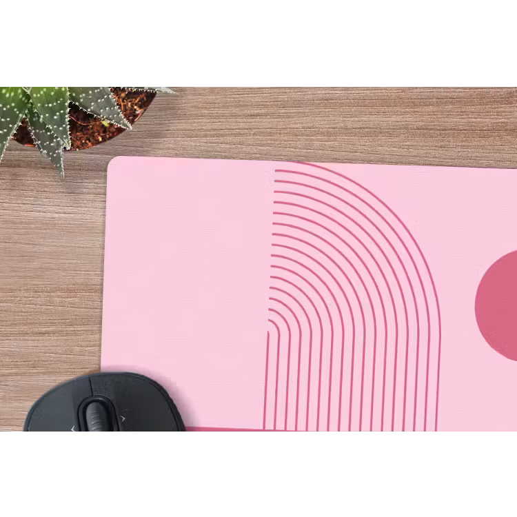 Geometrie - Patroon - Abstract - Roze - Modern muismat rubber klein -closeup