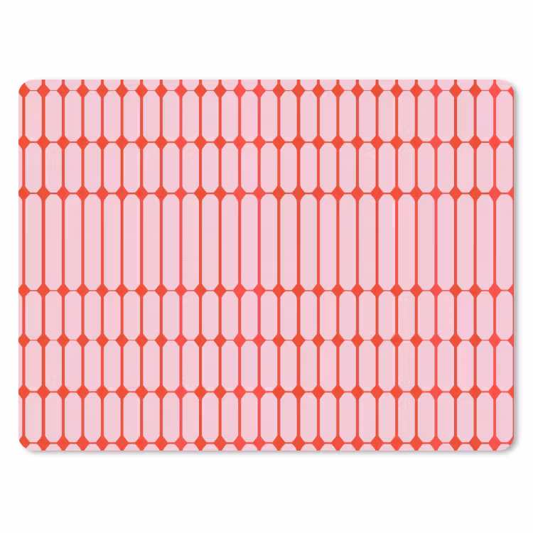 Geometrisch - Minimalistisch - Rood - Roze muismat rubber klein 262 -3d