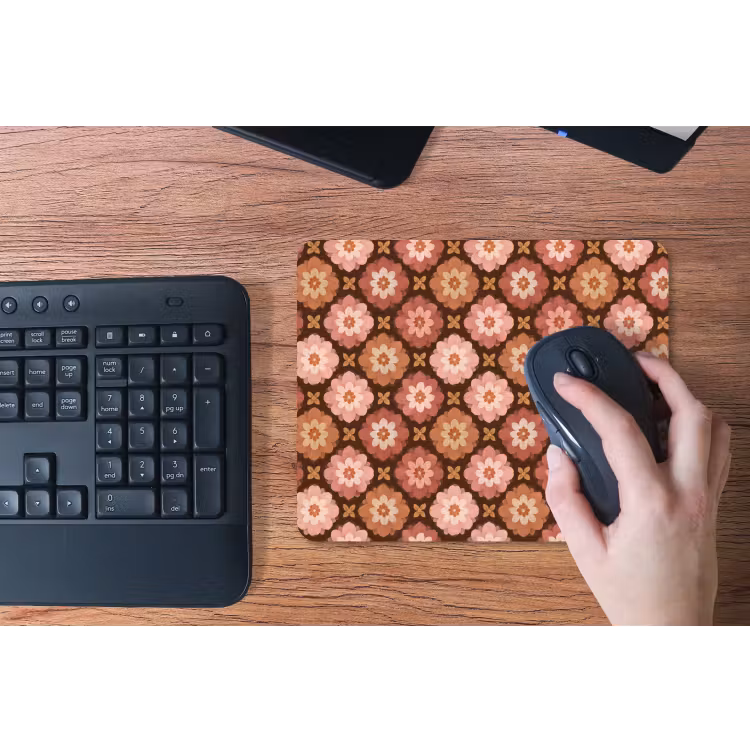 Geometrisch - Bloemen - Kleurrijk muismat rubber klein 262 -toetsenbord