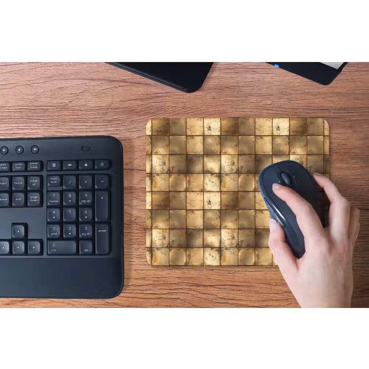 Geometrisch - Tegels - Goud muismat rubber klein 262 -toetsenbord