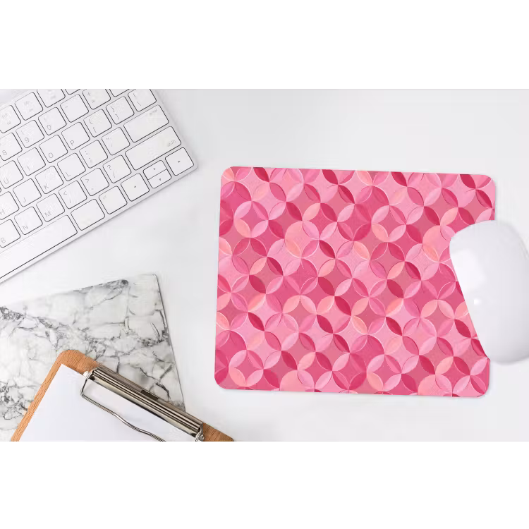 Geometrisch - Mozaïek - Modern - Roze muismat rubber klein 262 -witbureau