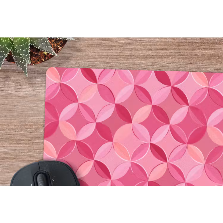 Geometrisch - Mozaïek - Modern - Roze muismat rubber klein 262 -closeup