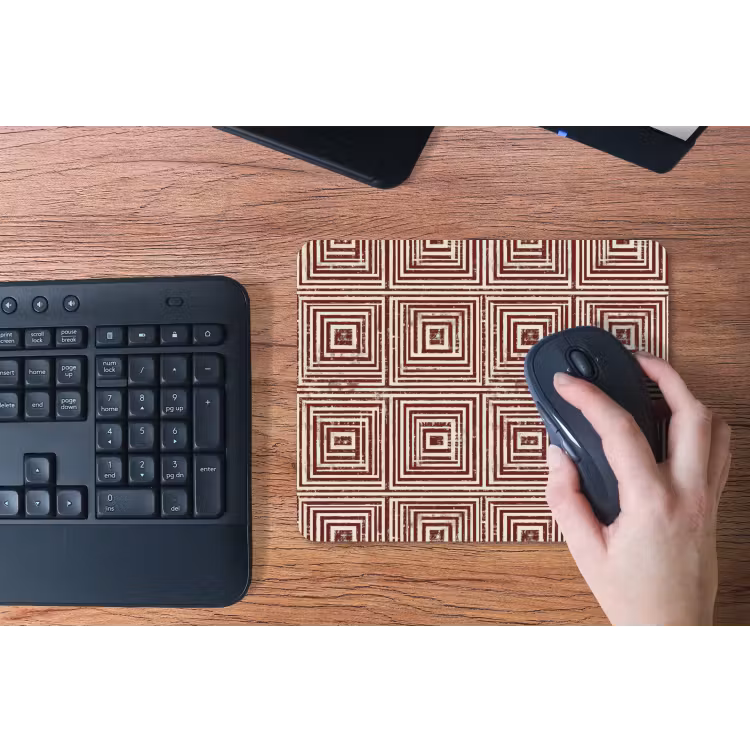 Geometrisch - Patroon - Rood muismat rubber klein 262 -toetsenbord