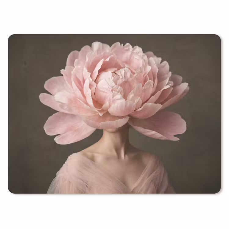Gezicht - Roos - Roze muismat rubber klein -3d