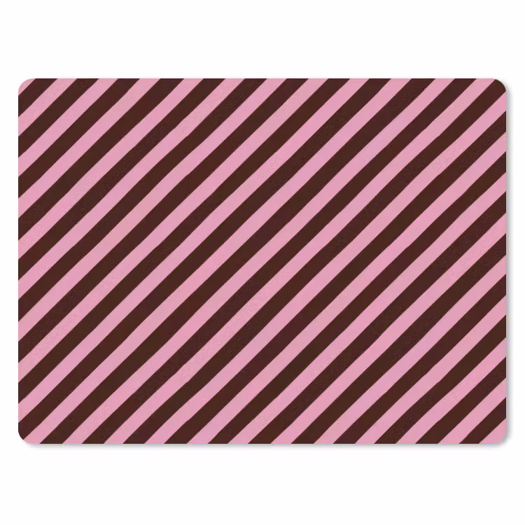 Strepen - Roze - Bruin muismat rubber klein 262 -3d