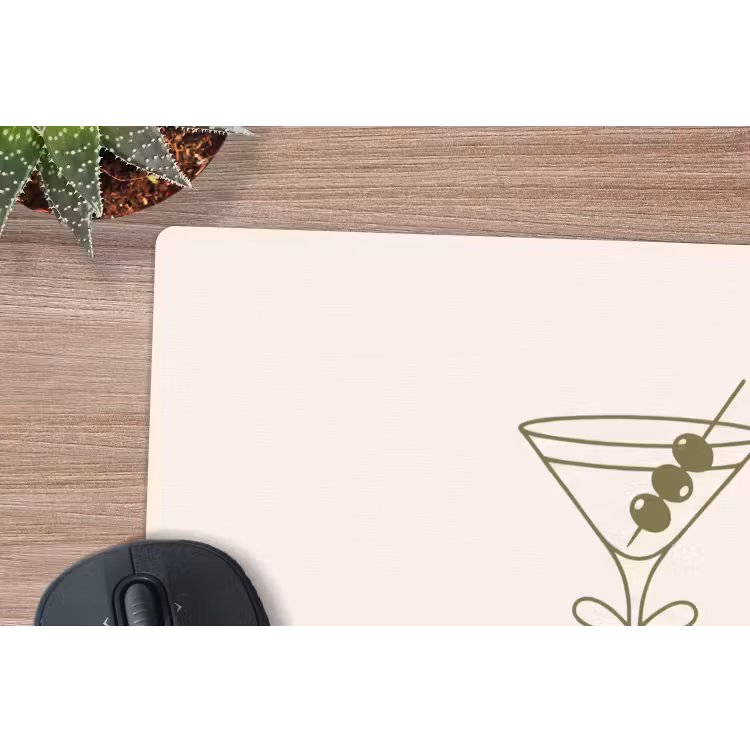 Drank - Martini - Hoge hak - Mode - Groen muismat rubber klein -closeup