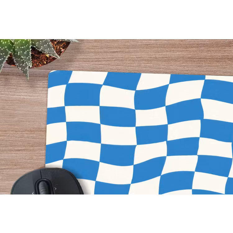 Golvend - Patroon - Blauw muismat rubber klein 262 -closeup
