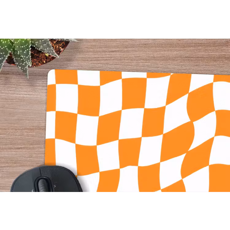 Golvend - Patroon - Oranje muismat rubber klein 262 -closeup