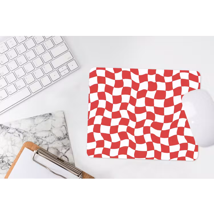 Golvend - Patroon - Rood muismat rubber klein 262 -witbureau