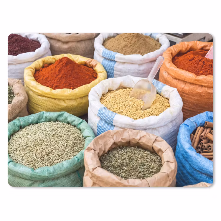 Mauspad - Gewürze – Beutel – Markt - Kruiden - Zakken - Markt muismat rubber klein