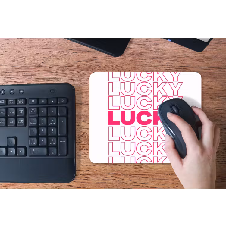 Lucky - Roze - Patroon muismat rubber klein -toetsenbord