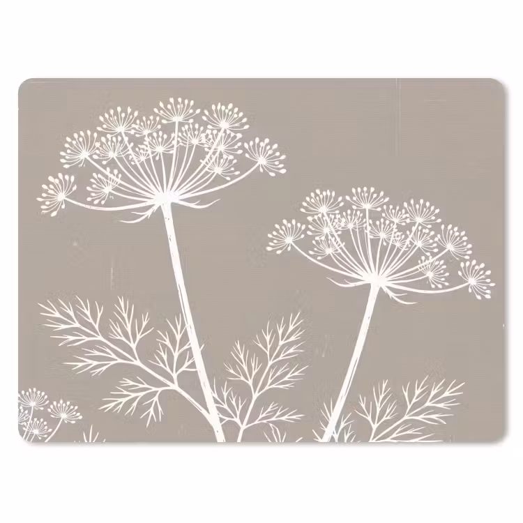 Grafisch - Fluitenkruid - Taupe muismat rubber klein -3d