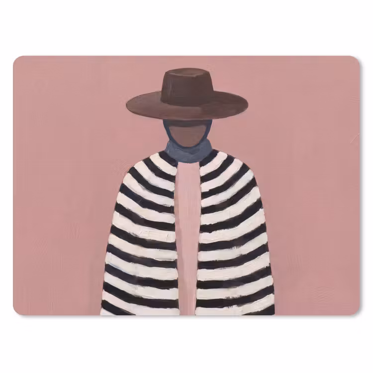 Grafisch - Vrouw - Roze muismat rubber klein -3d