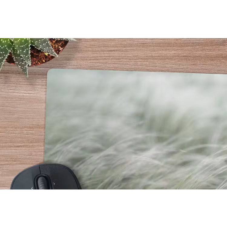 Gras - Wazig - Natuur - Groen - Zacht muismat rubber klein -closeup