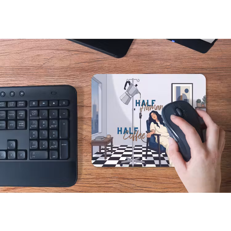 Half human, Half Coffee - Infuus - Koffie muismat rubber klein -toetsenbord