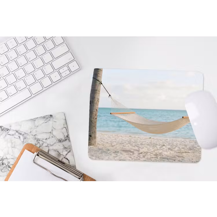 Hangmat - Strand - Wit muismat rubber klein -witbureau