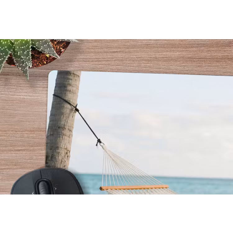 Hangmat - Strand - Wit muismat rubber klein -closeup