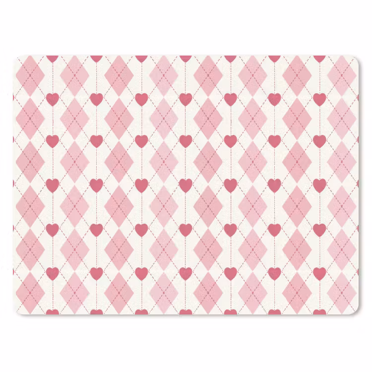 Ruiten - Klassiek - Roze - Wit muismat rubber klein 262 -3d