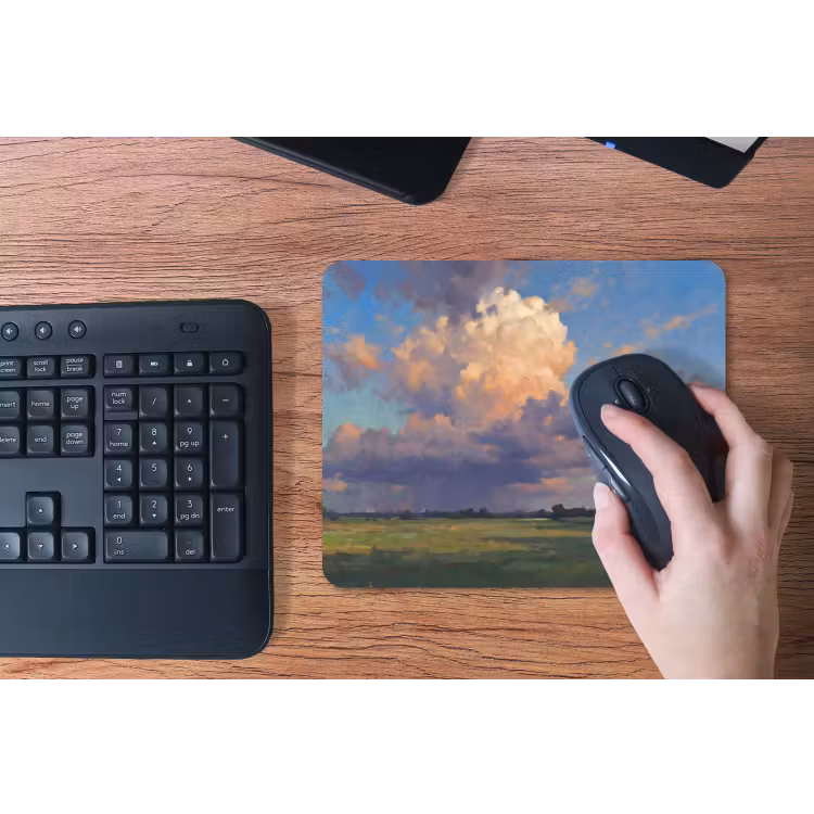 Lucht - Wolken - Landschap - Modern - Oranje muismat rubber klein -toetsenbord