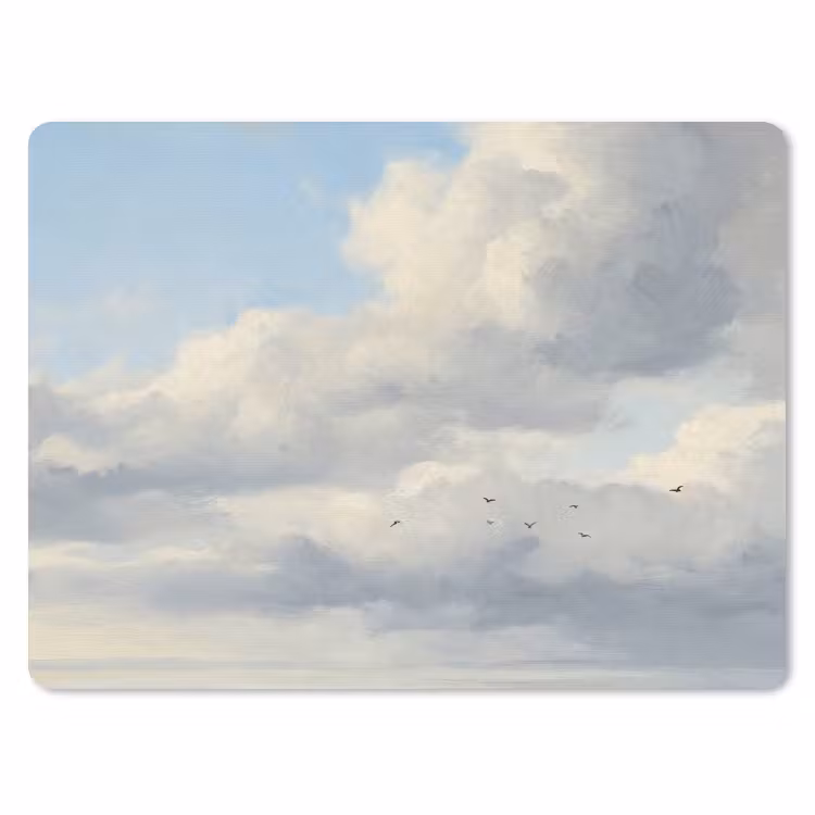 Lucht - Wolken - Natuur - Klassiek - Blauw muismat rubber klein -3d